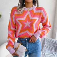 Star Round Neck Sweater - Ivy & Lane