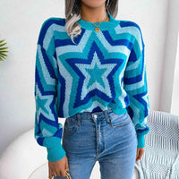 Star Round Neck Sweater - Ivy & Lane