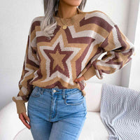 Star Round Neck Sweater - Ivy & Lane